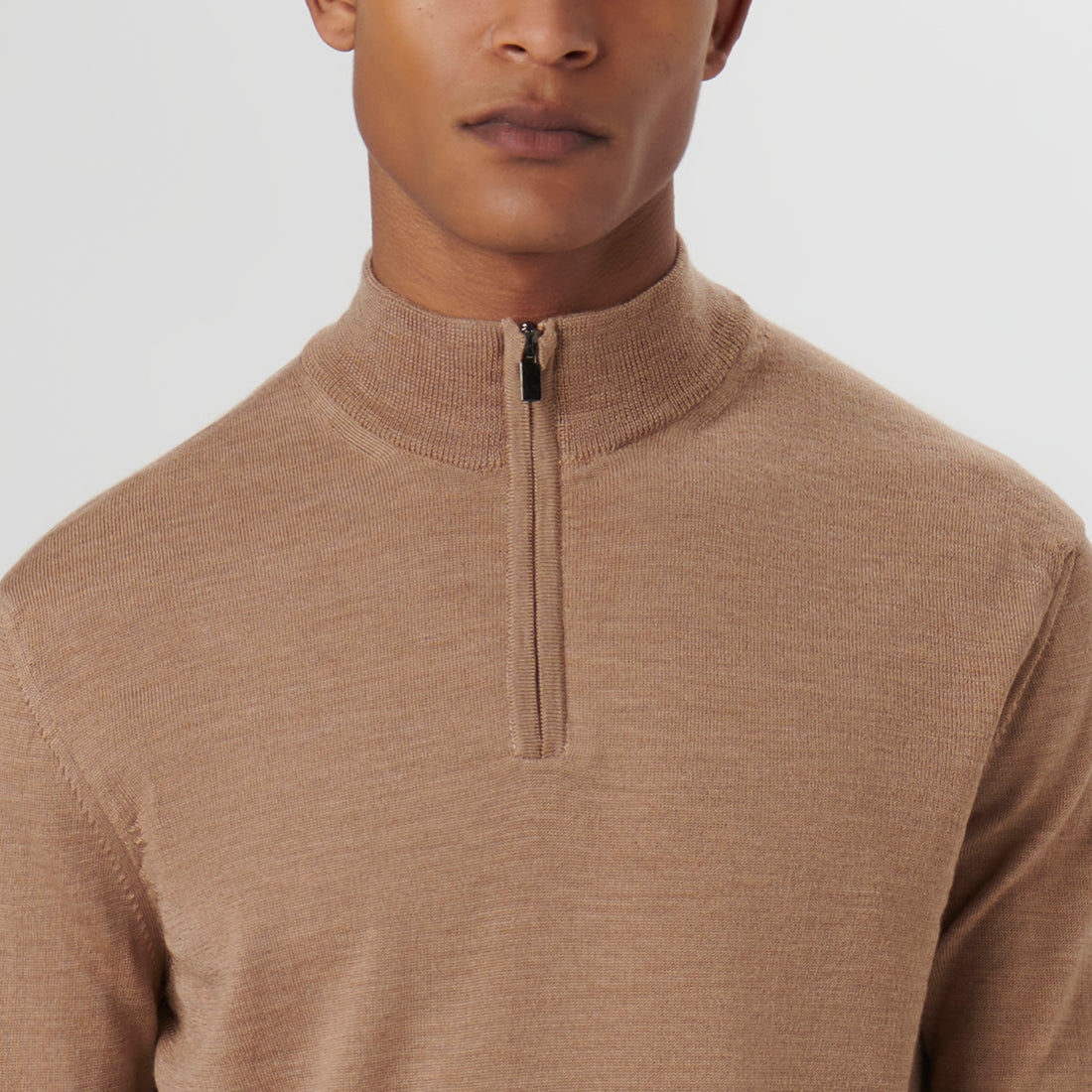 Super Merino Solid Quarter Zip Sweater