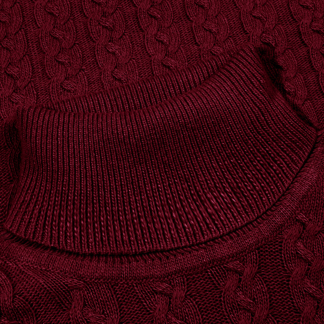 Solid Cable Turtleneck Sweater