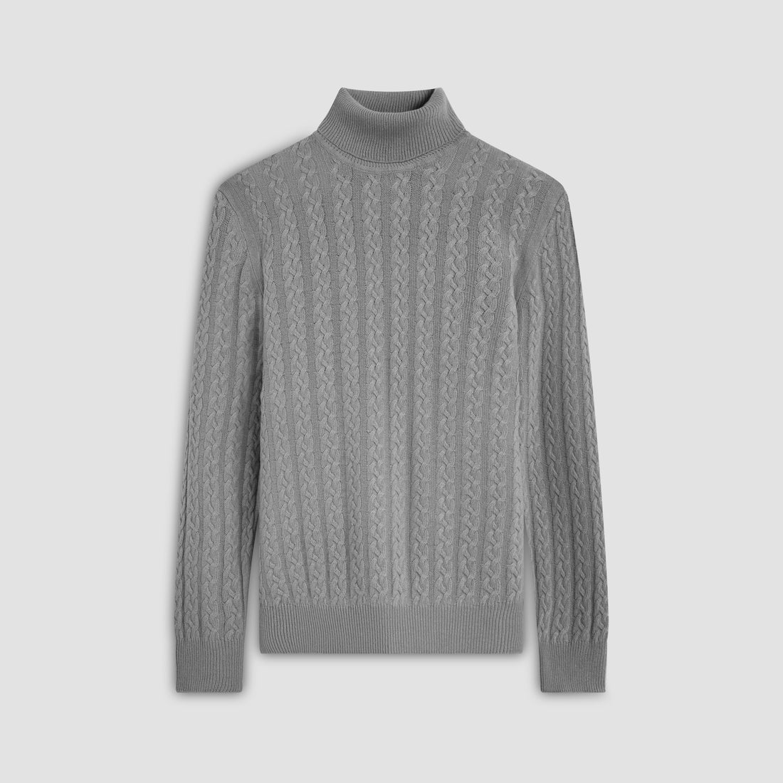 Solid Cable Turtleneck Sweater