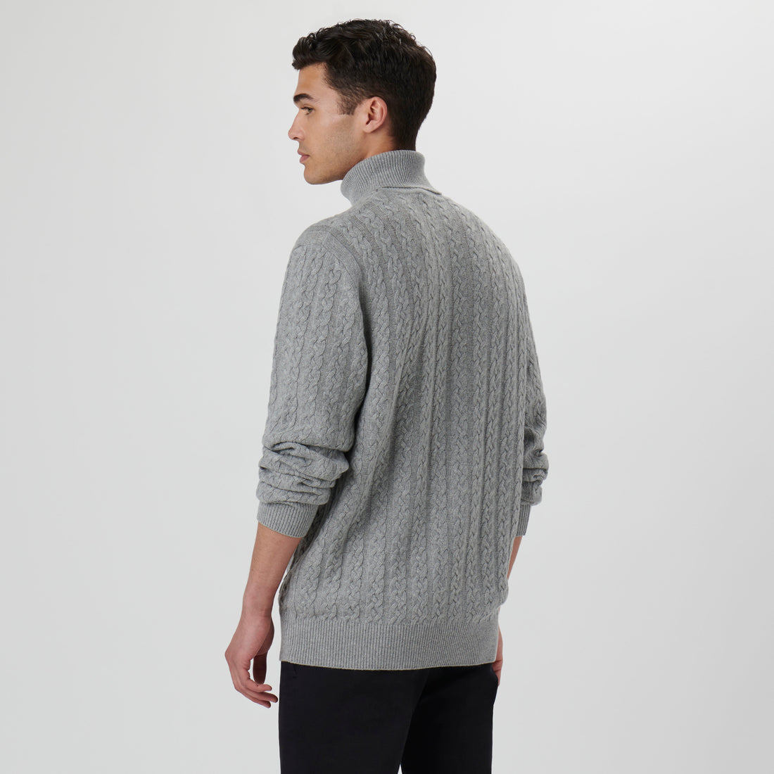 Solid Cable Turtleneck Sweater