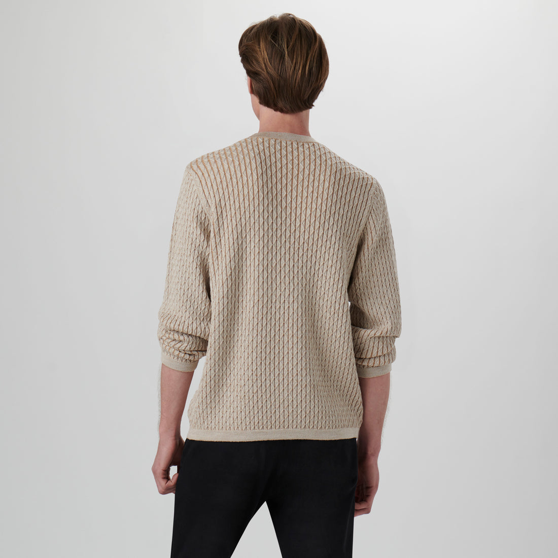 Diamond Stitch Crew Neck Sweater