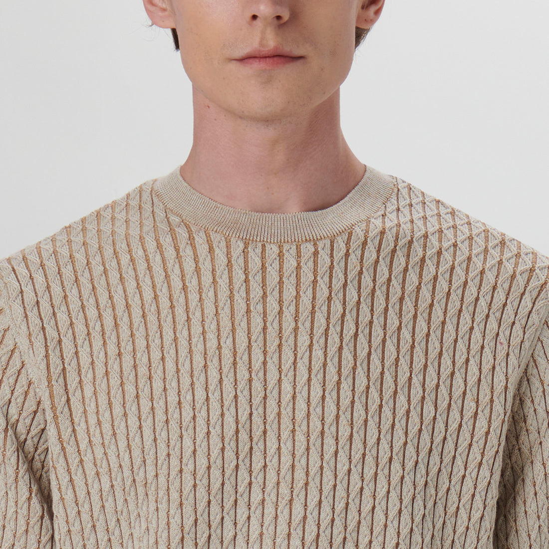 Diamond Stitch Crew Neck Sweater