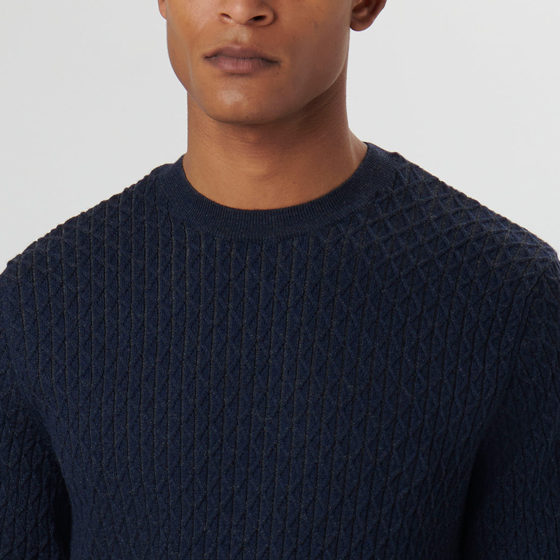 Diamond Stitch Crew Neck Sweater