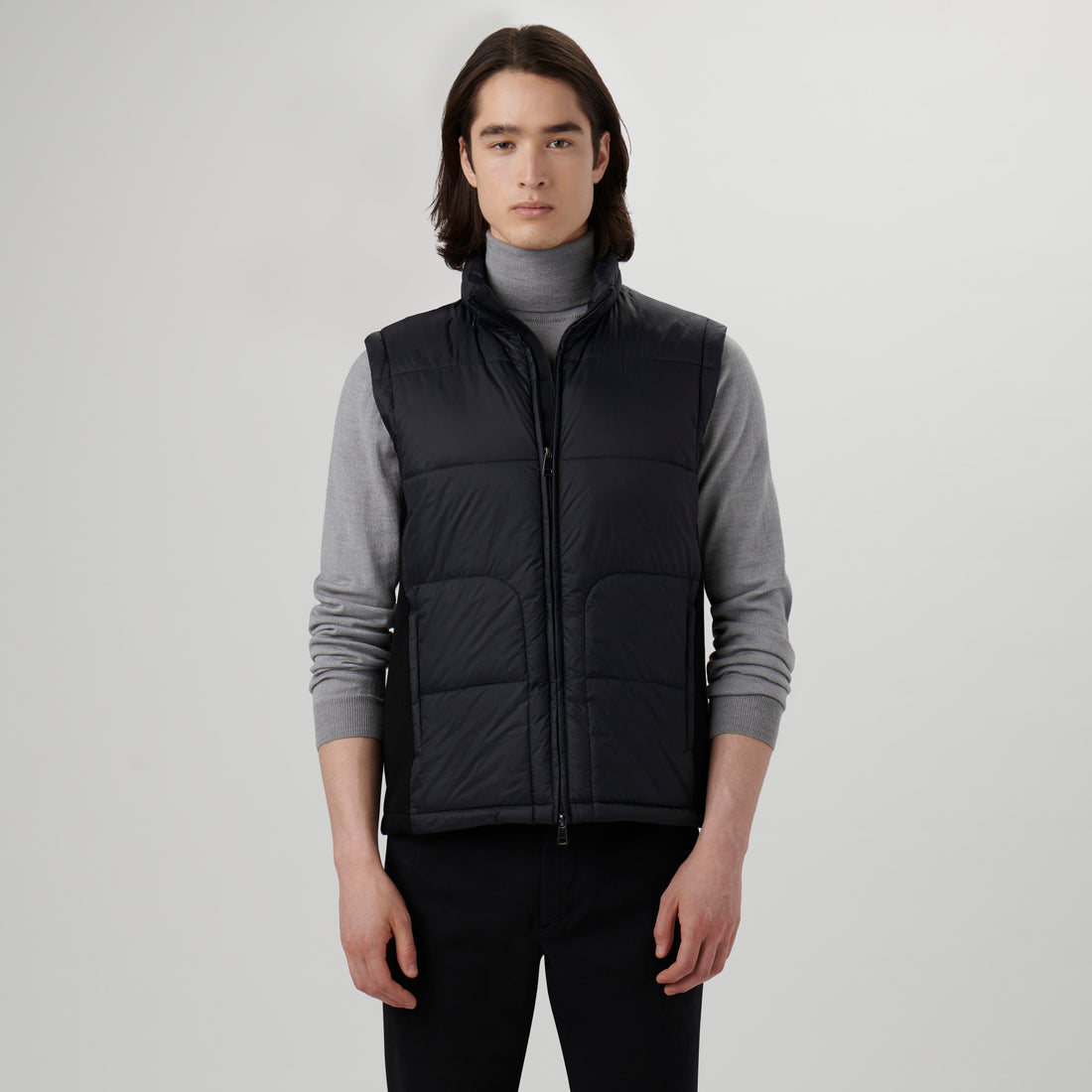 Quilted Vest with Stow-Away Hood