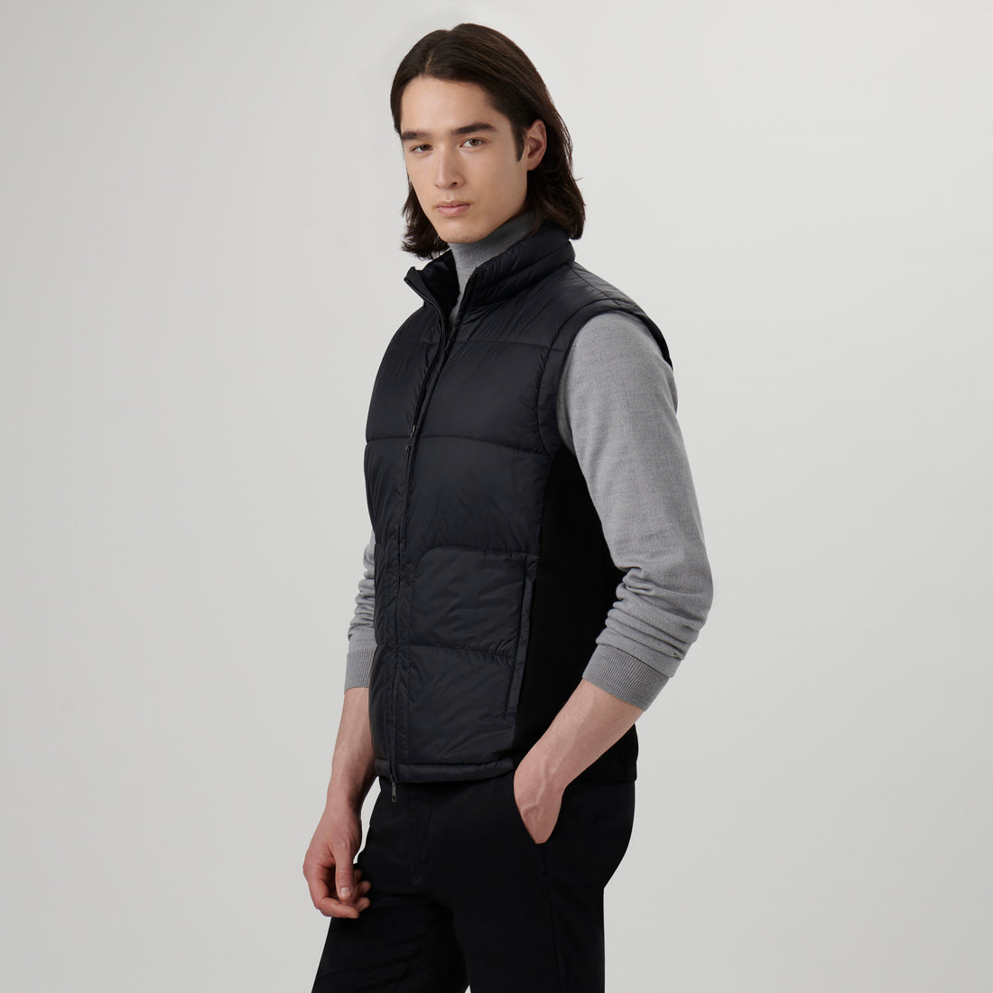 Quilted Vest with Stow-Away Hood