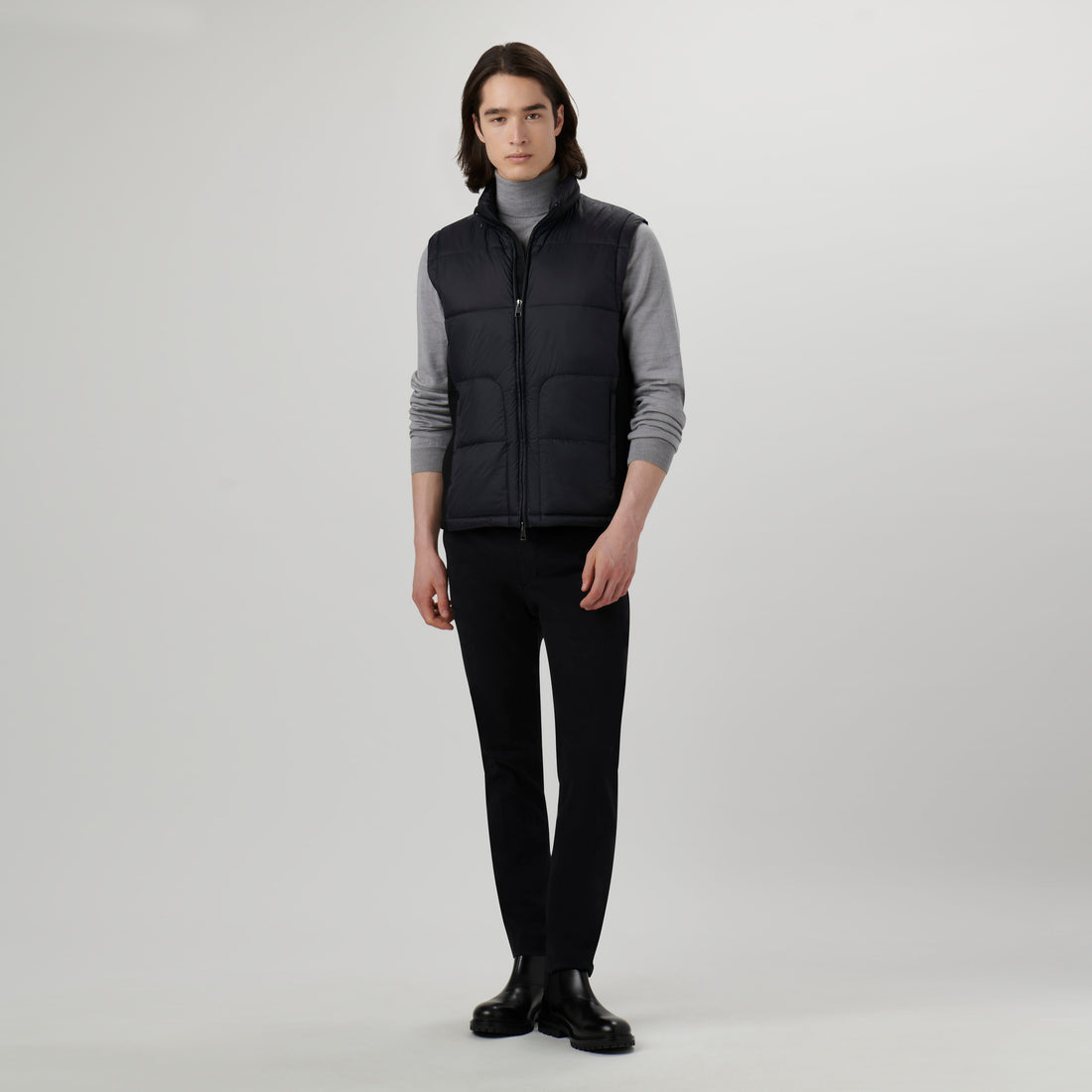 Quilted Vest with Stow-Away Hood