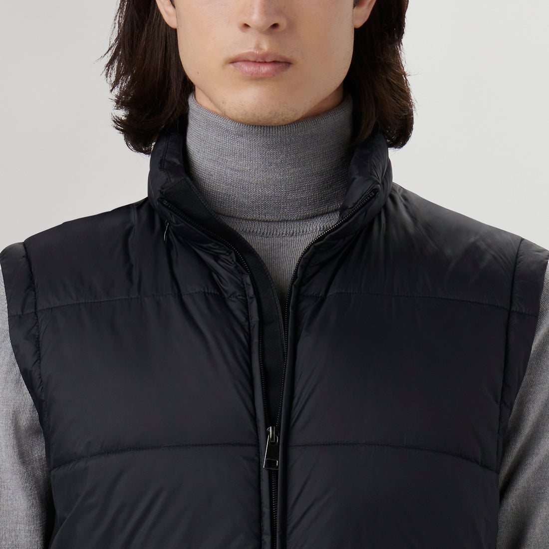 Quilted Vest with Stow-Away Hood