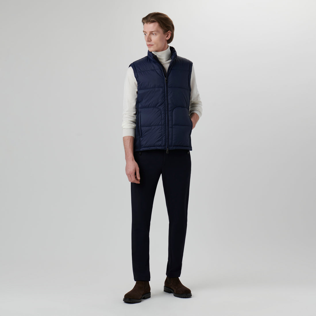 Quilted Vest with Stow-Away Hood