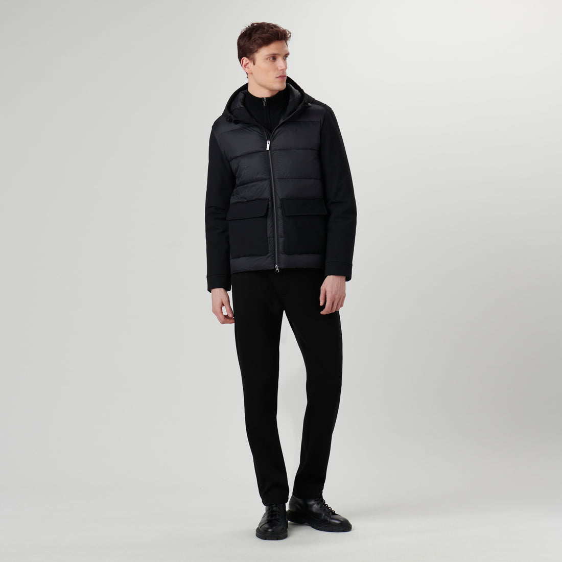 Nylon Puffer Jacket with Hood