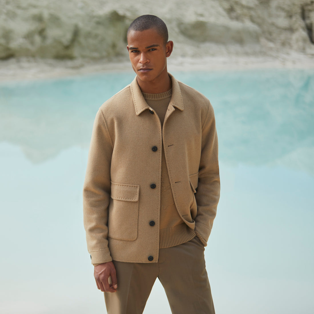 Wool blend jacket sales