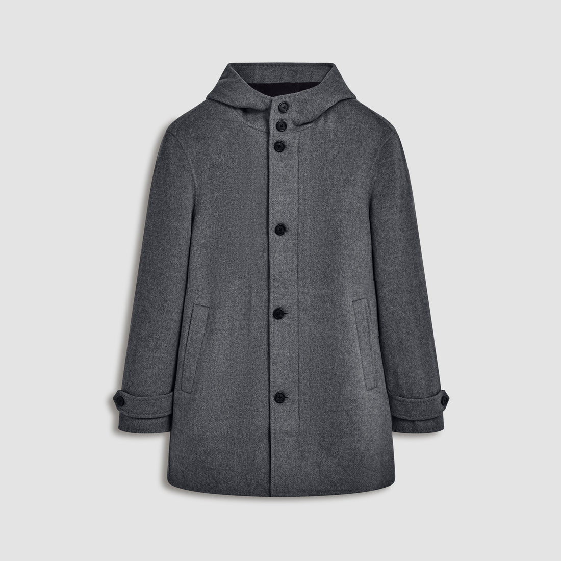 Wool Car Coat with Hood