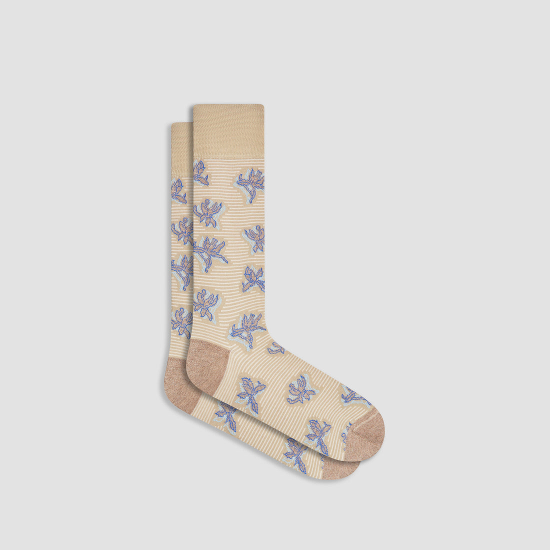 Striped Floral Mid-Calf Socks