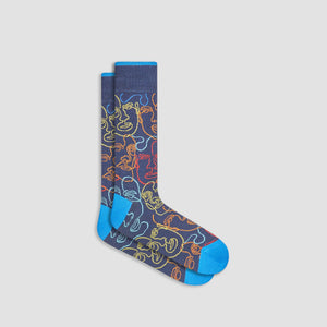 Abstract Faces Mid-Calf Socks