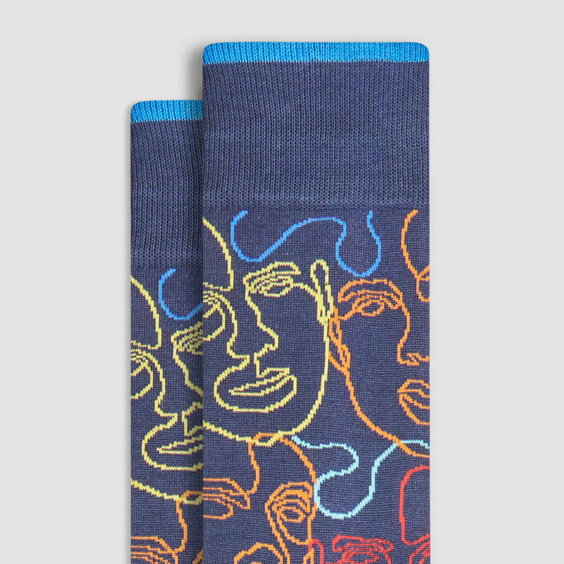 Abstract Faces Mid-Calf Socks