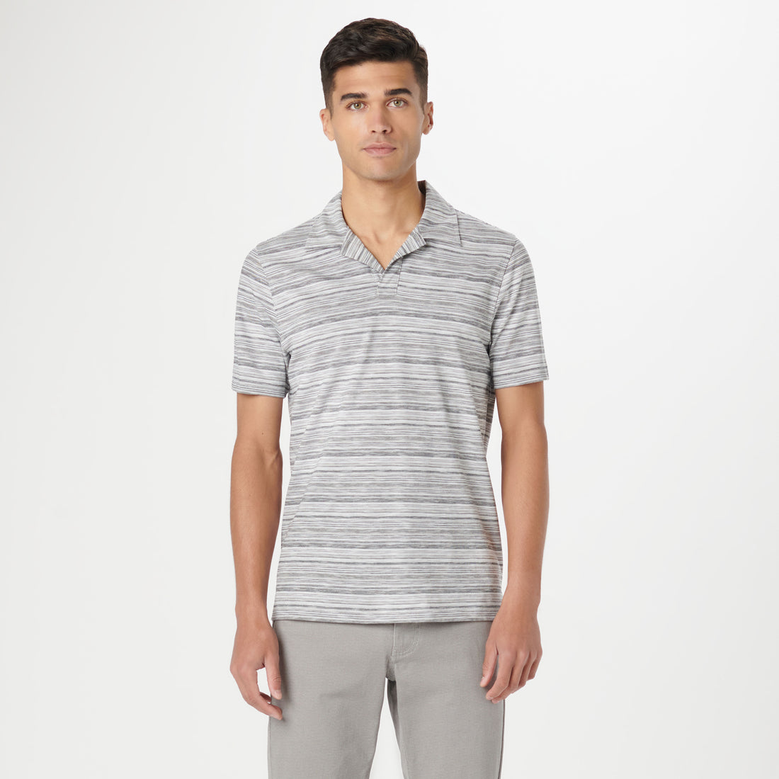 Striped Johnny Collar Polo