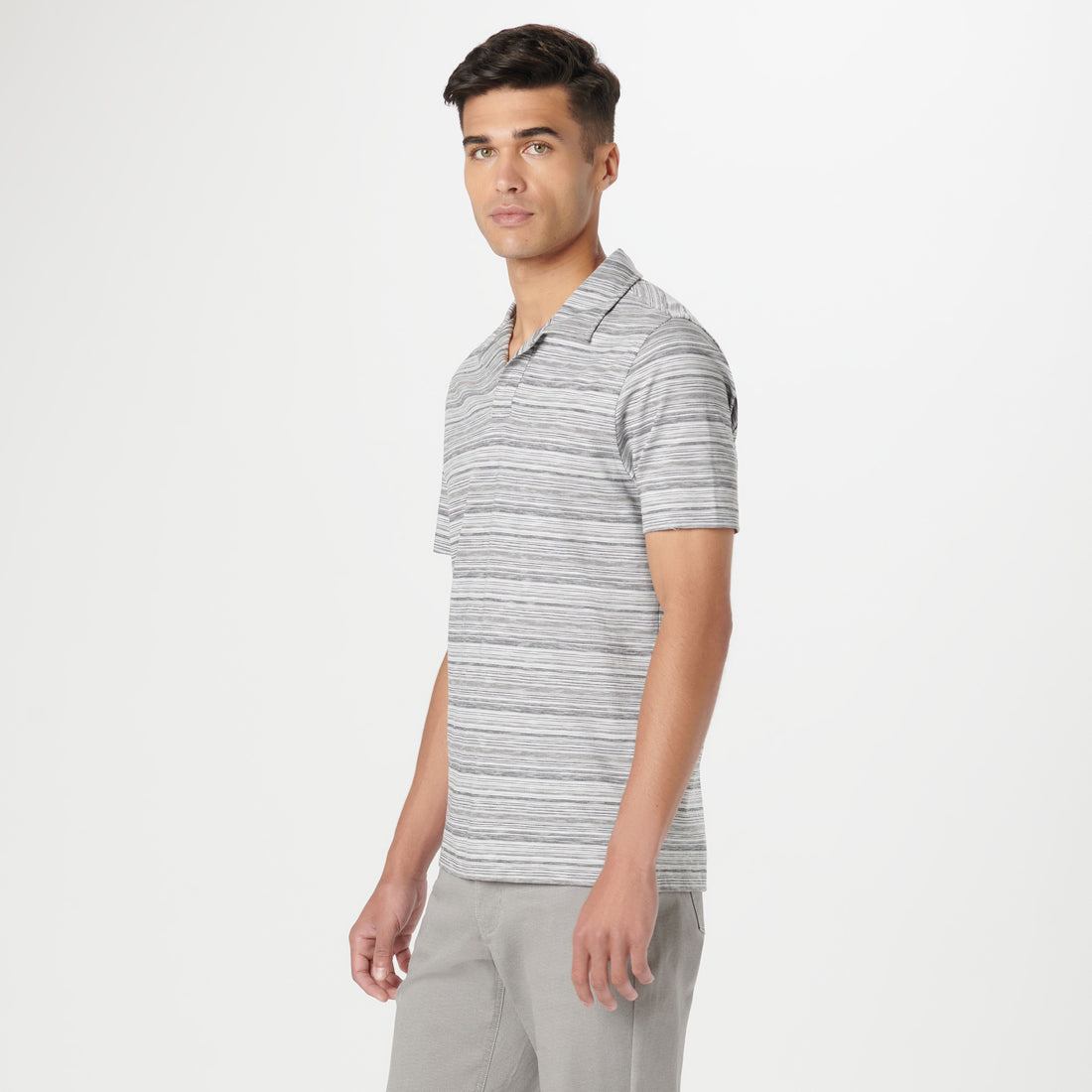 Striped Johnny Collar Polo