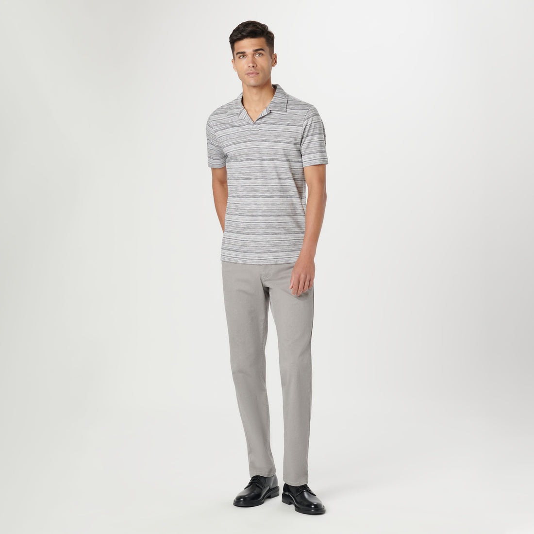 Striped Johnny Collar Polo