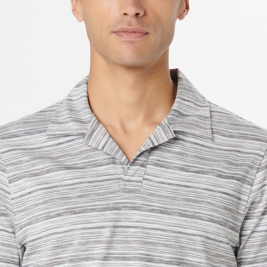 Striped Johnny Collar Polo