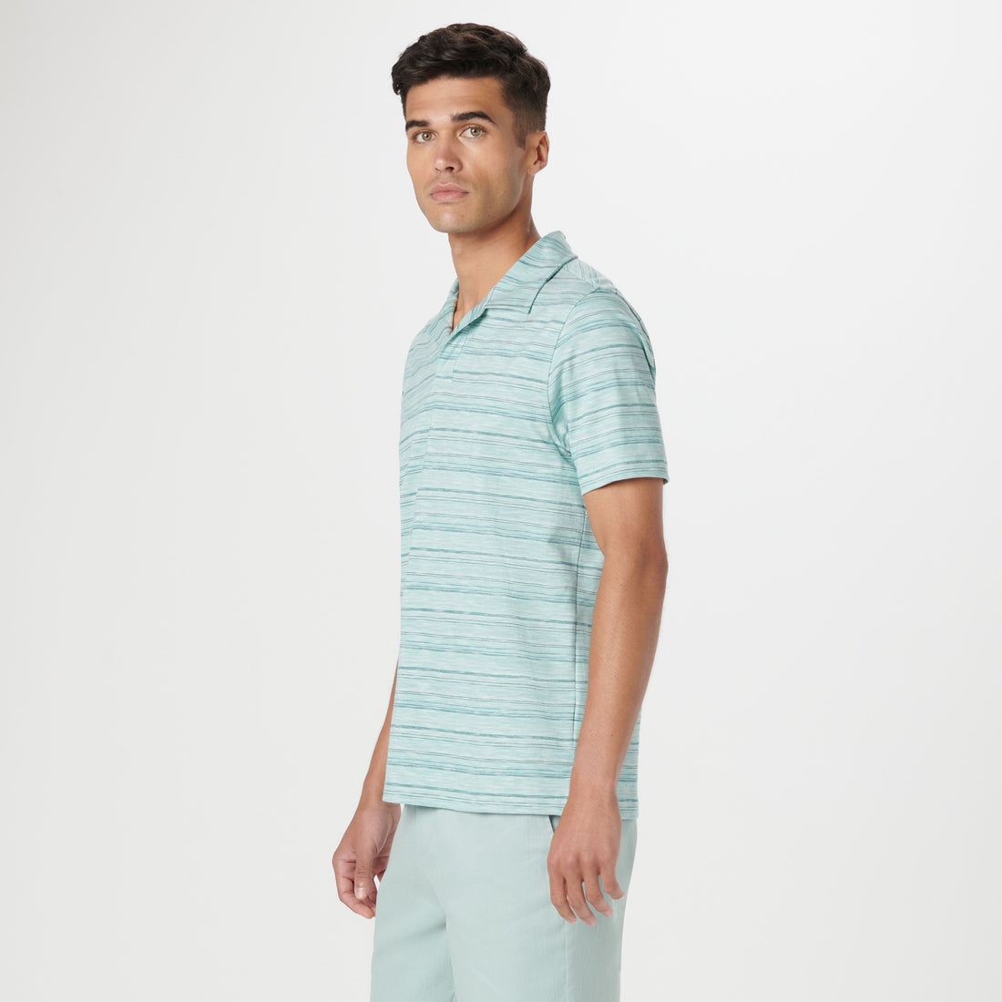 Striped Johnny Collar Polo