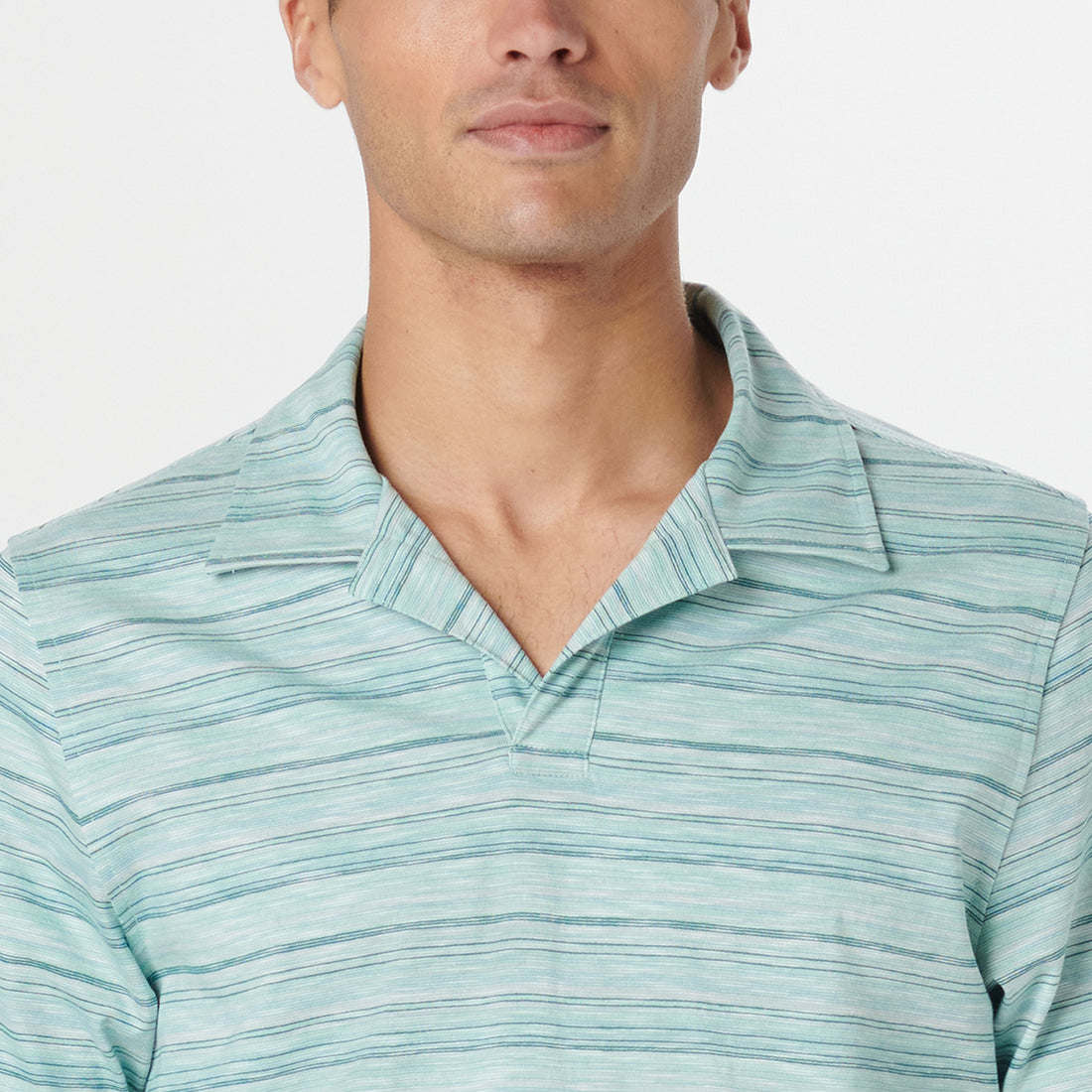 Striped Johnny Collar Polo