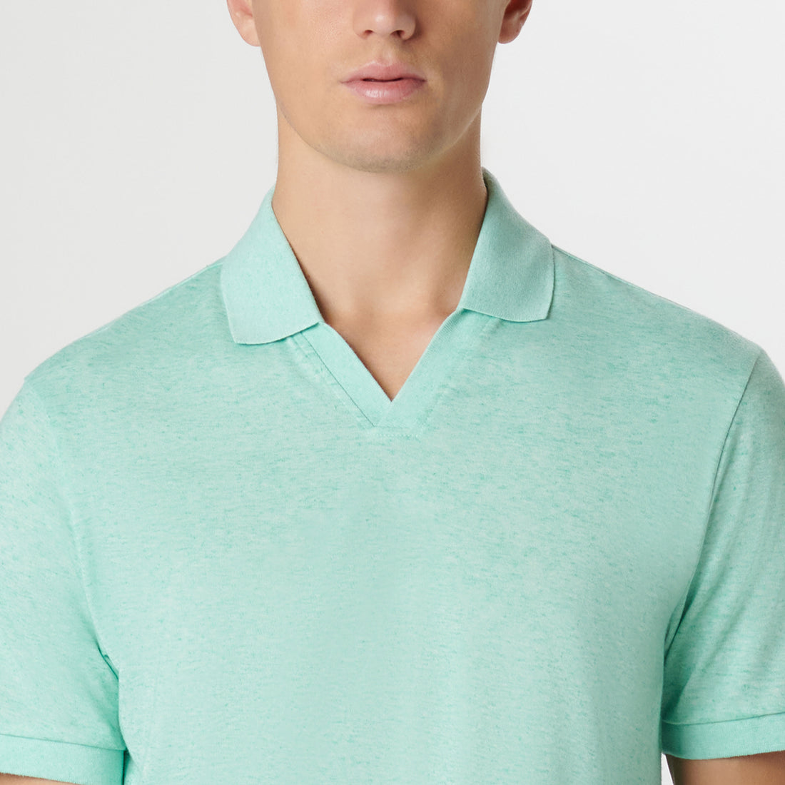 Marled Johnny Collar Polo