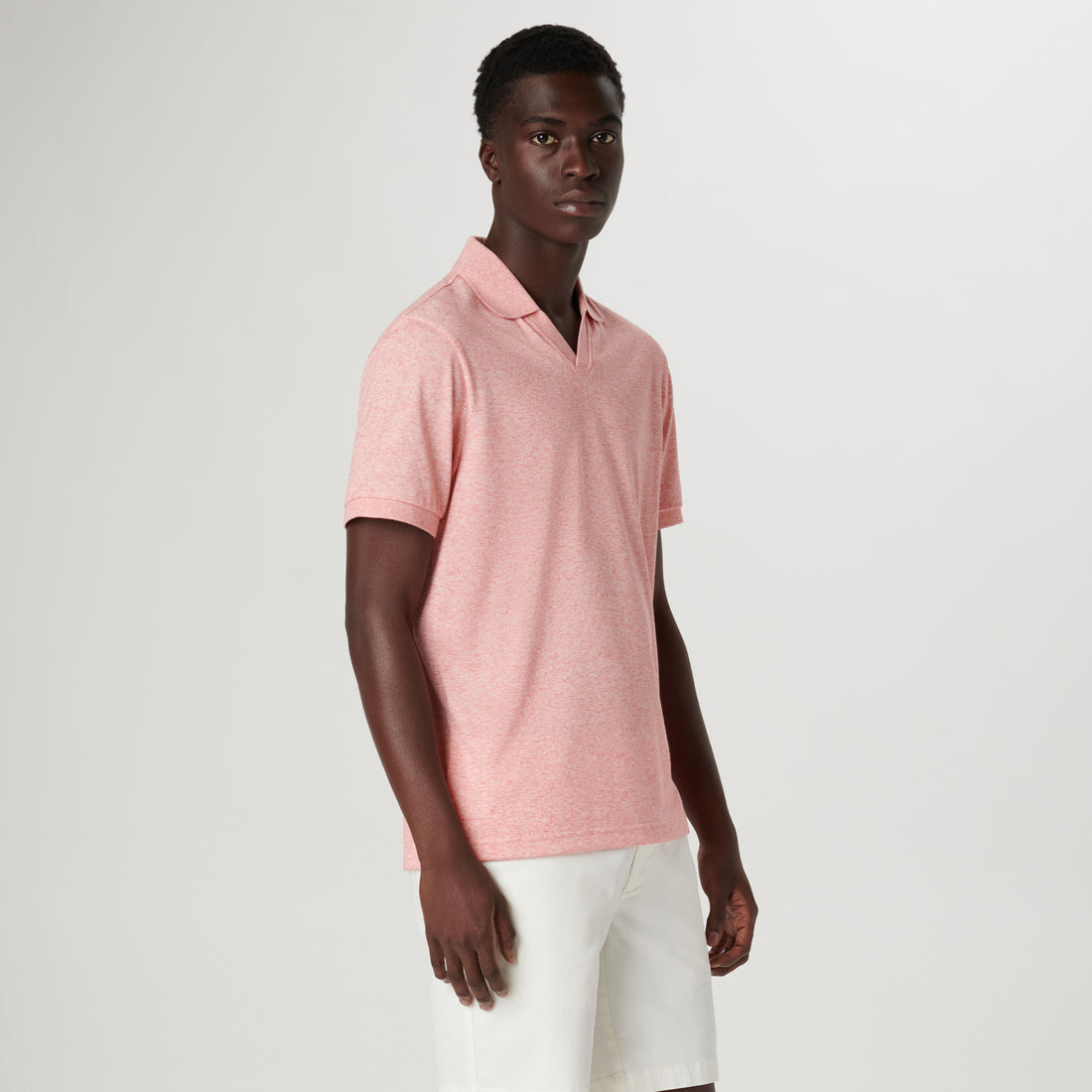 Marled Johnny Collar Polo