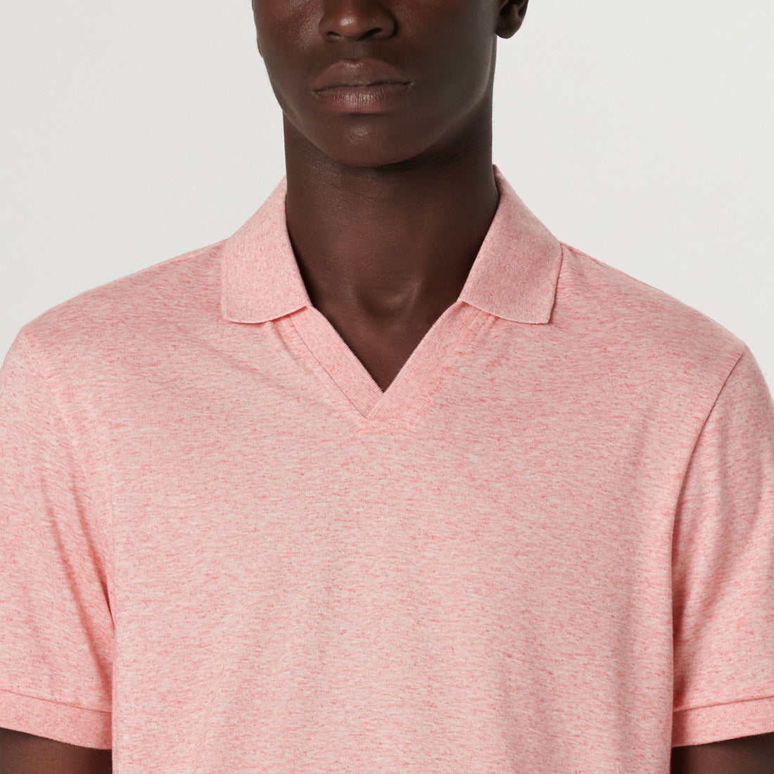 Marled Johnny Collar Polo