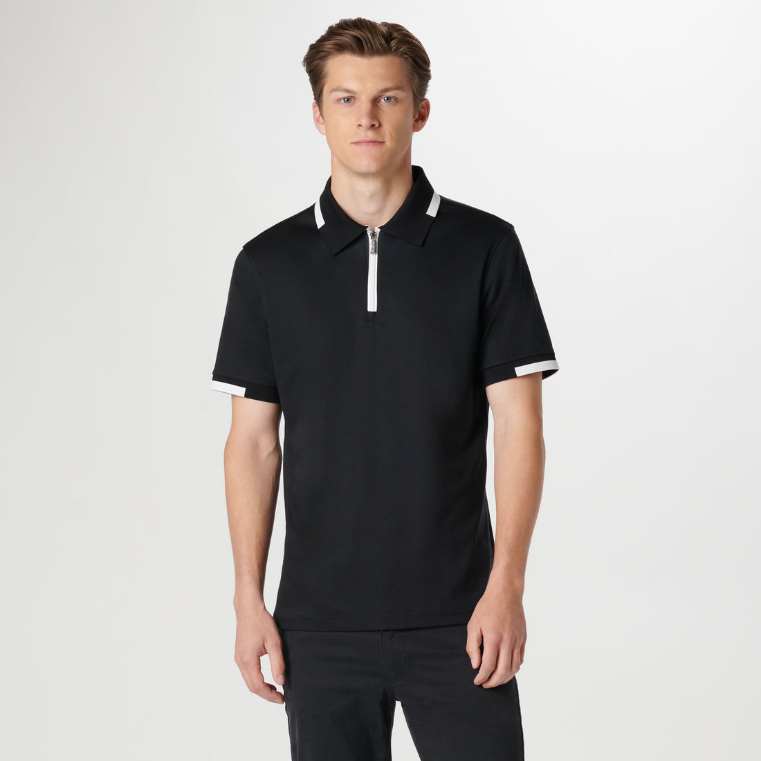 Tipped Quarter Zip Polo