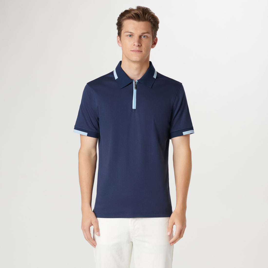 Tipped Quarter Zip Polo