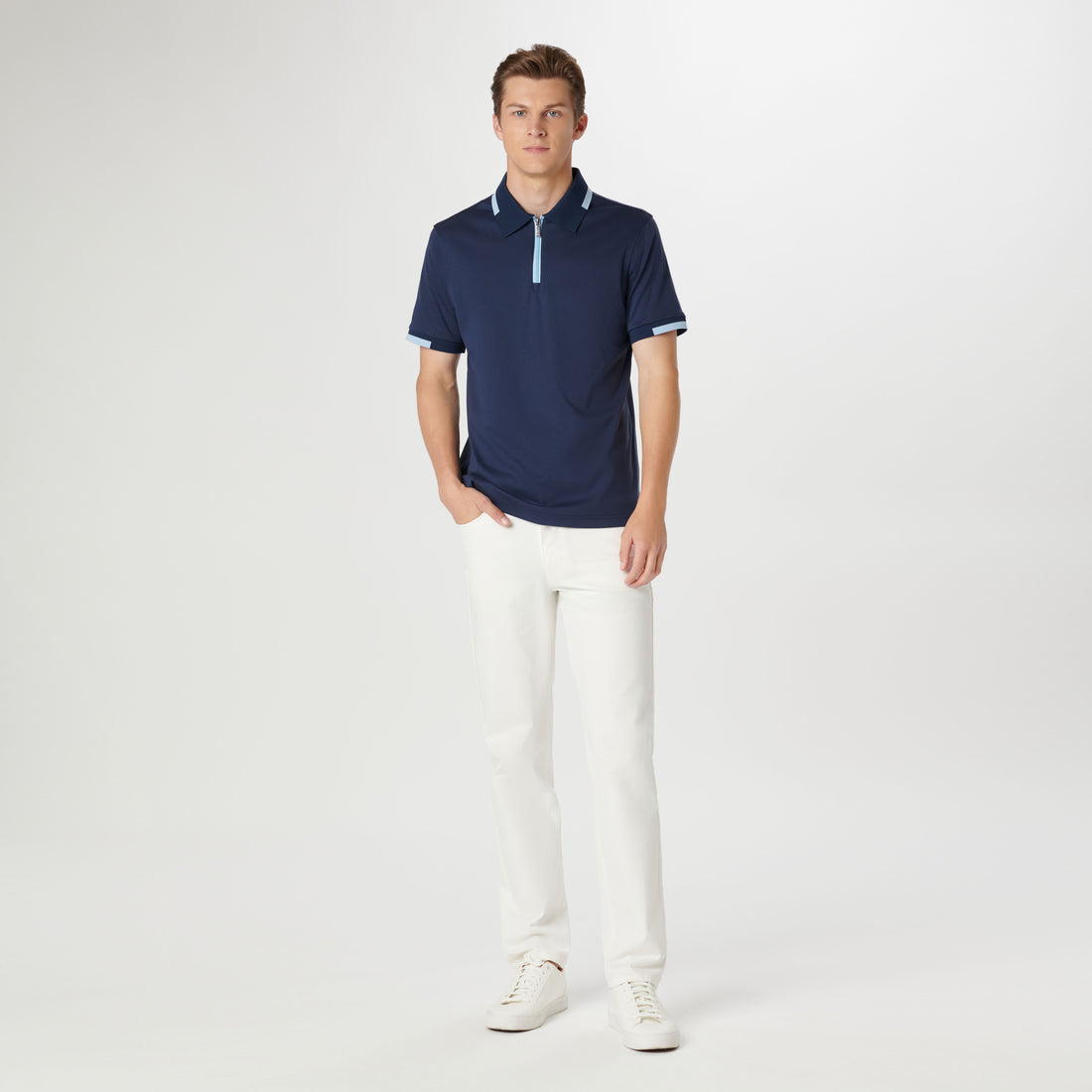 Tipped Quarter Zip Polo