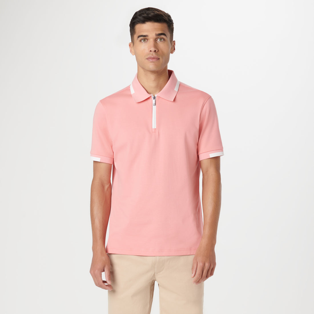 Tipped Quarter Zip Polo