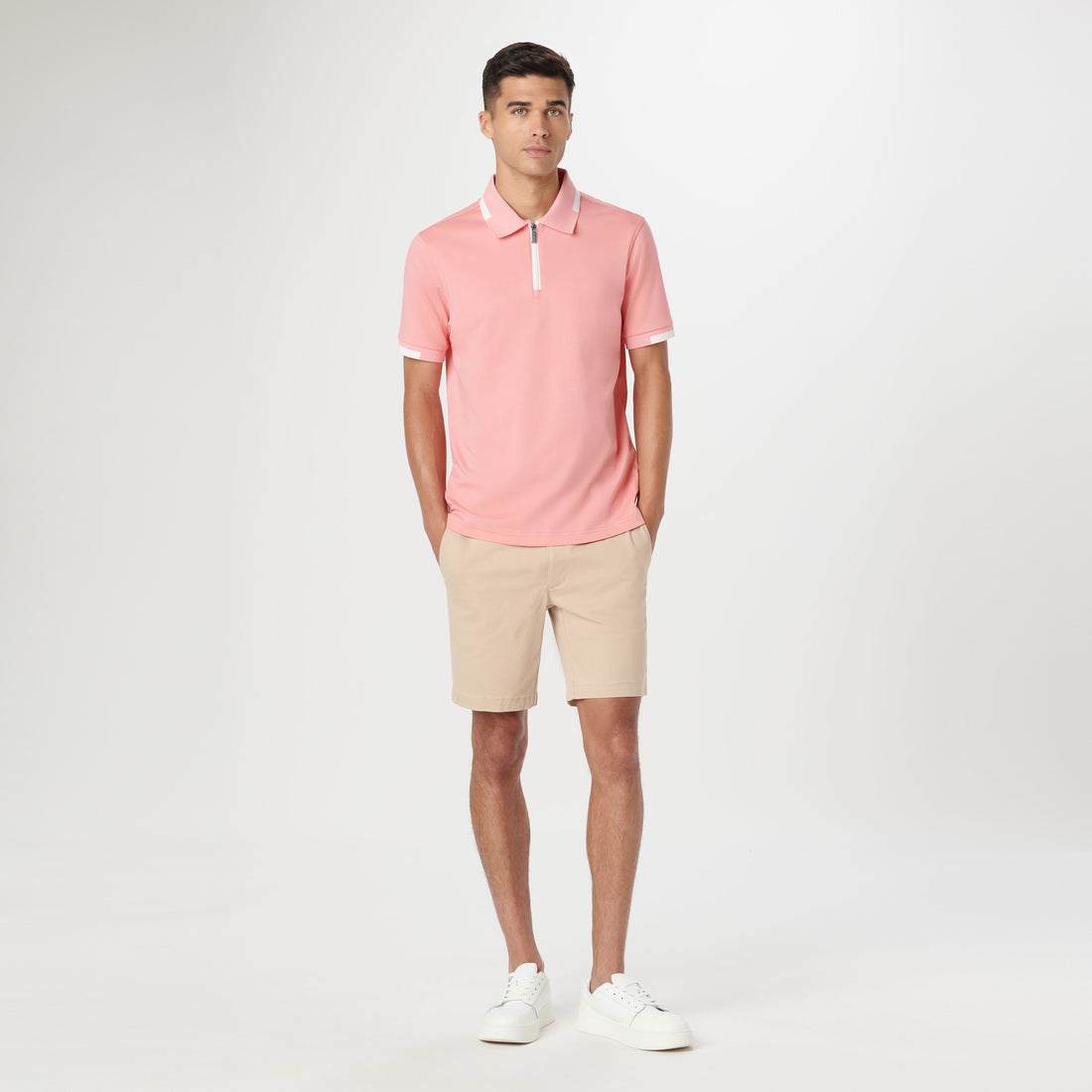 Tipped Quarter Zip Polo