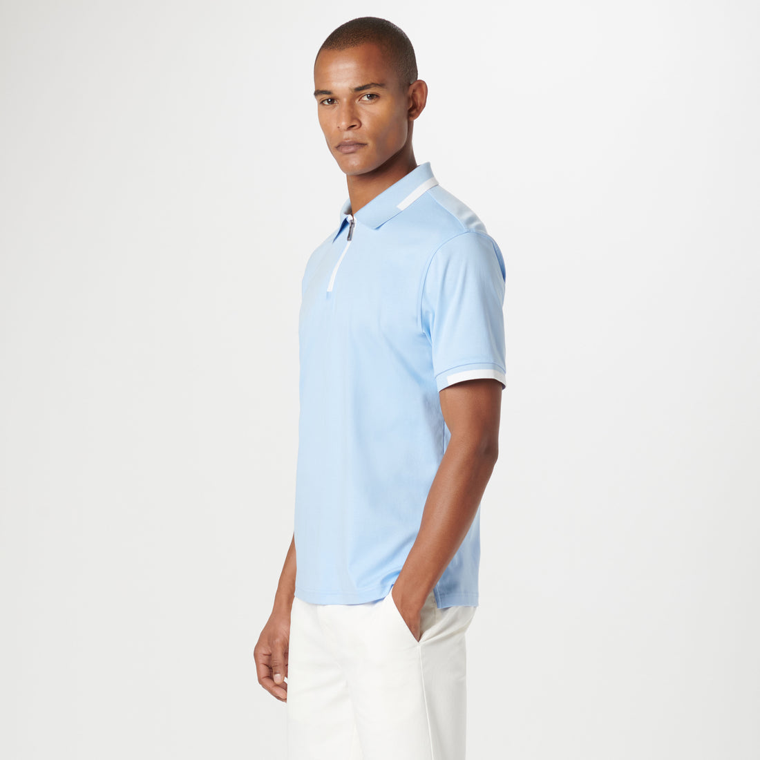 Tipped Quarter Zip Polo