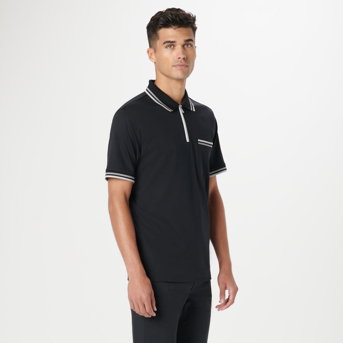 Tipped Quarter Zip Polo