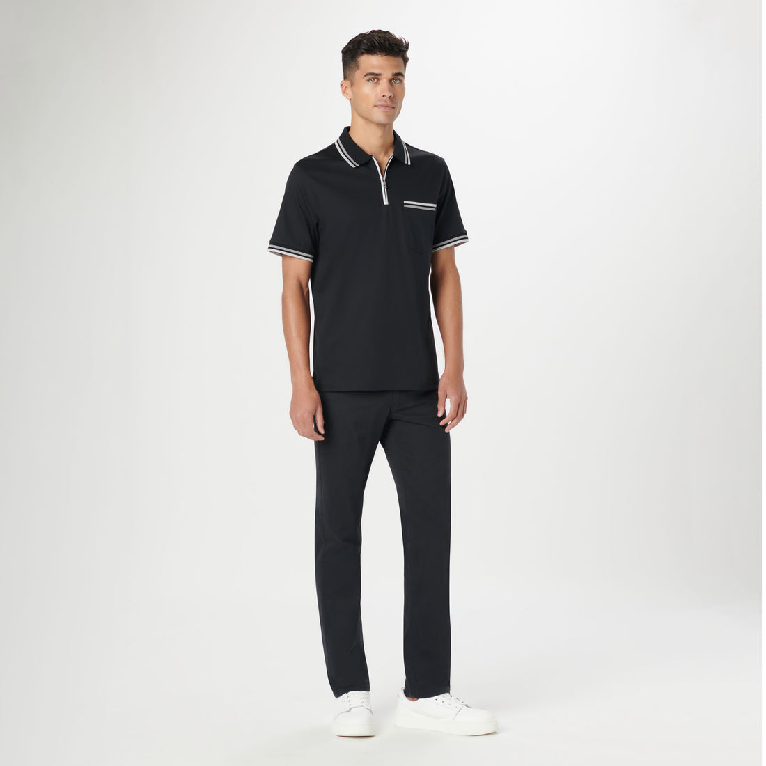 Tipped Quarter Zip Polo