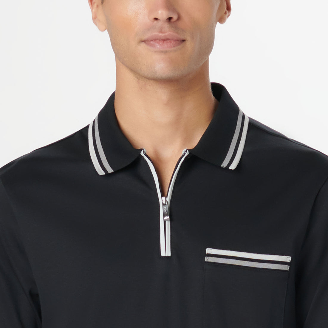 Tipped Quarter Zip Polo