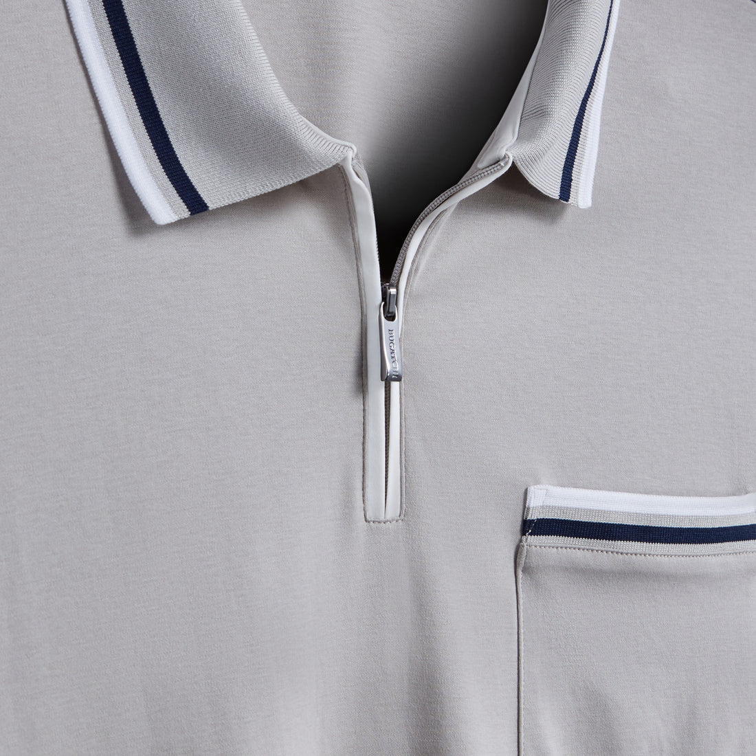 Tipped Quarter Zip Polo