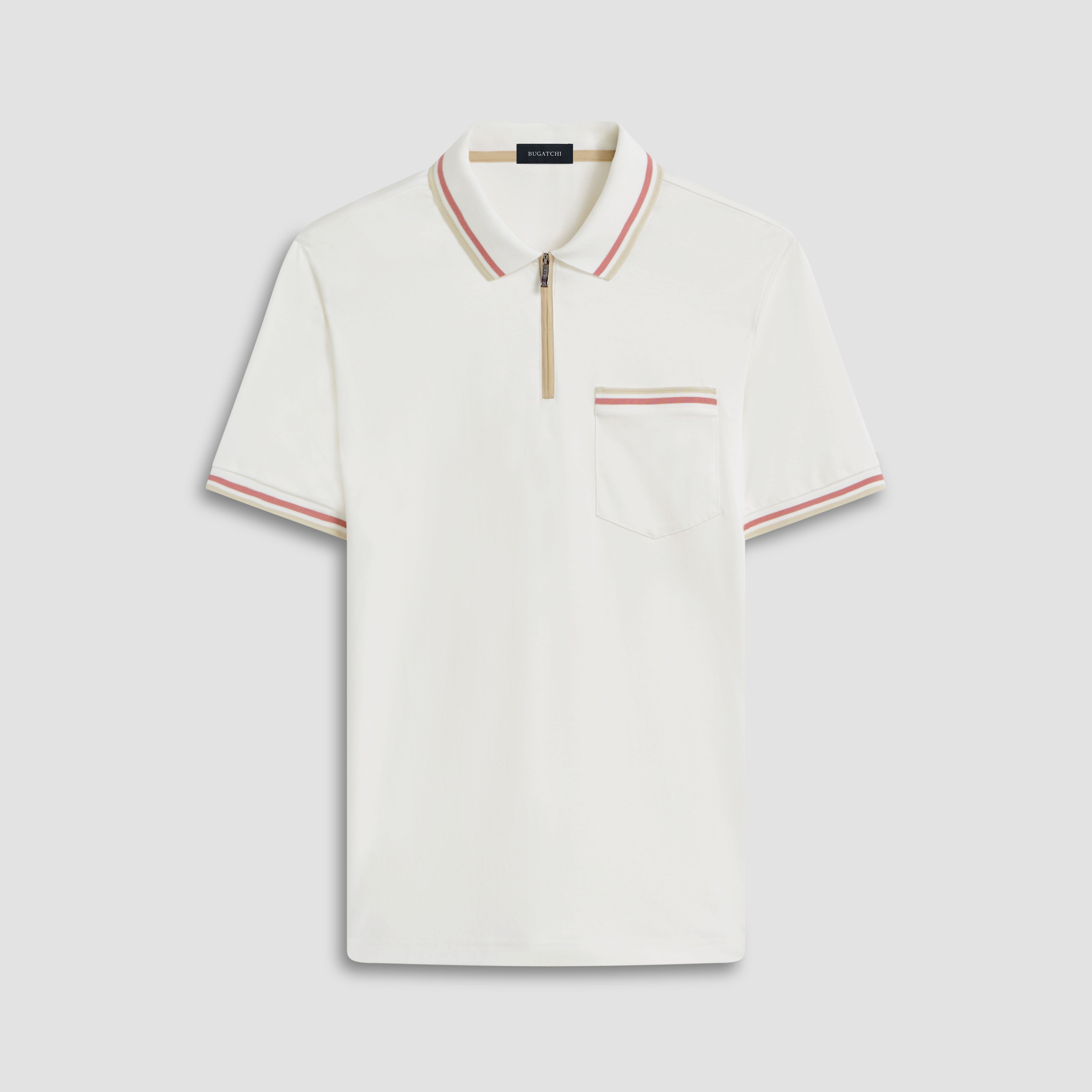 Tipped Quarter Zip Polo – BUGATCHI