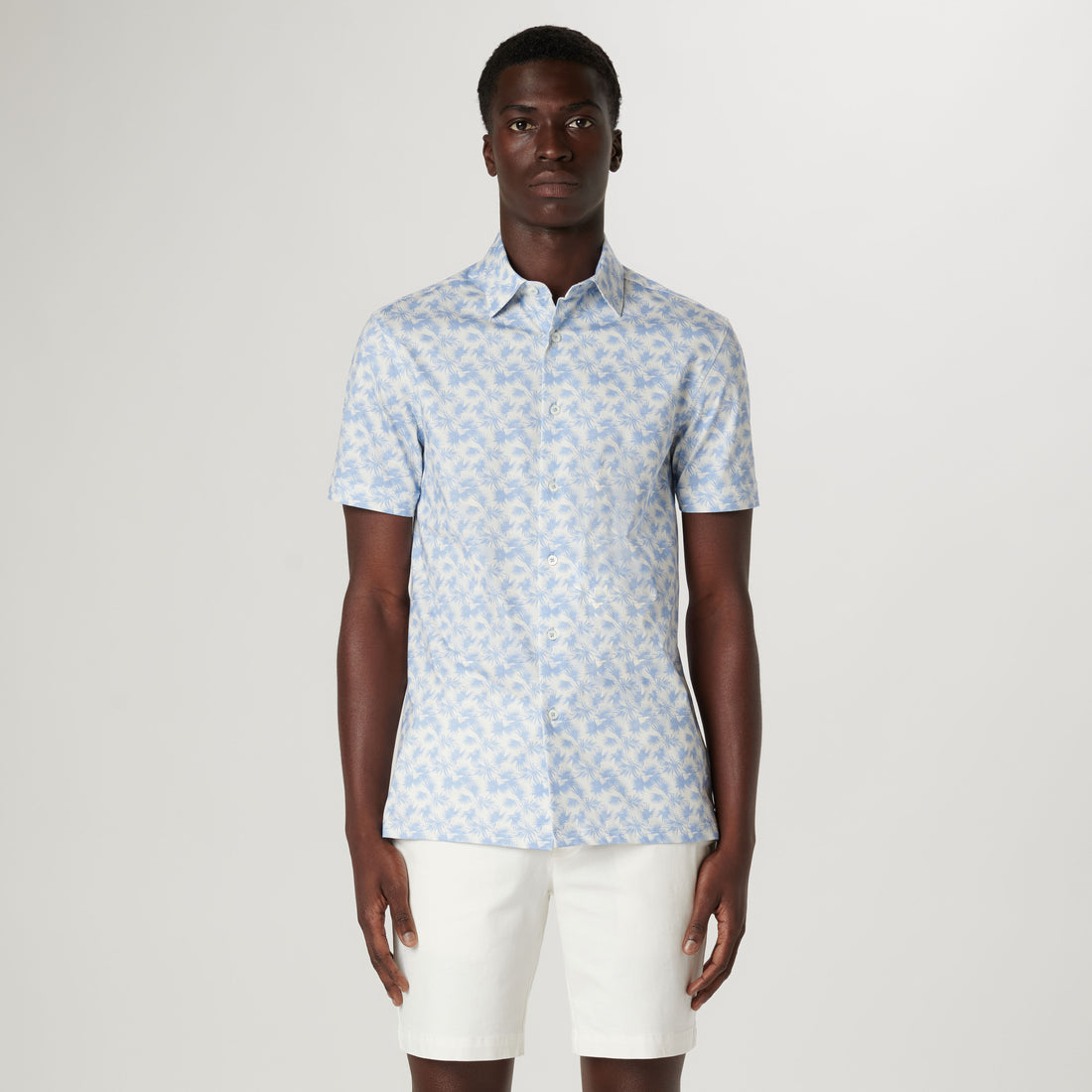 Milo Leaf Print OoohCotton Short Sleeve Shirt