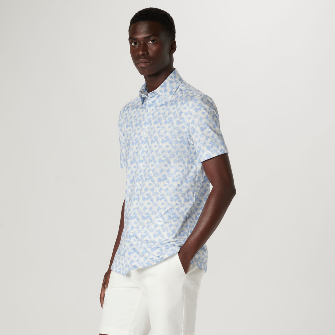 Milo Leaf Print OoohCotton Short Sleeve Shirt