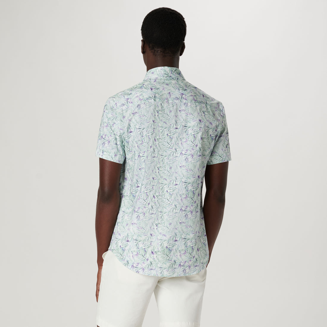 Miles Leaf Print OoohCotton Short Sleeve Shirt