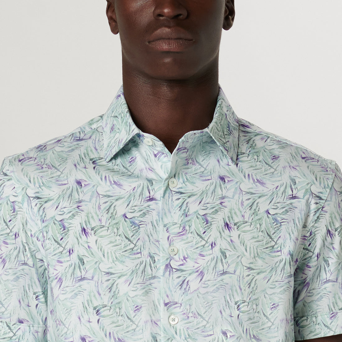 Miles Leaf Print OoohCotton Short Sleeve Shirt