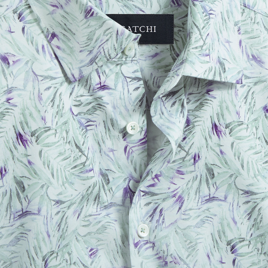 Miles Leaf Print OoohCotton Short Sleeve Shirt