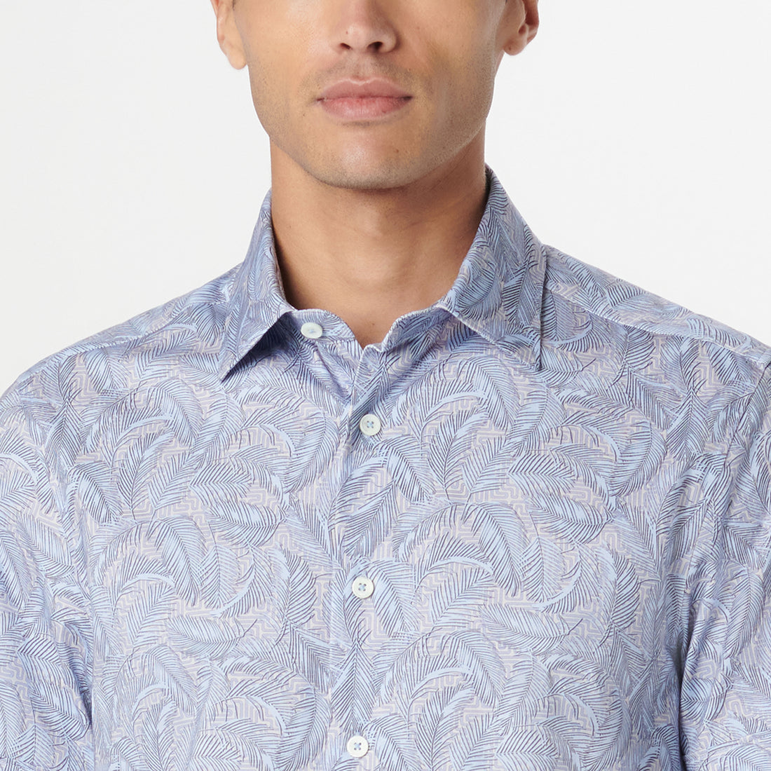 Milo Leaf Print OoohCotton Short Sleeve Shirt