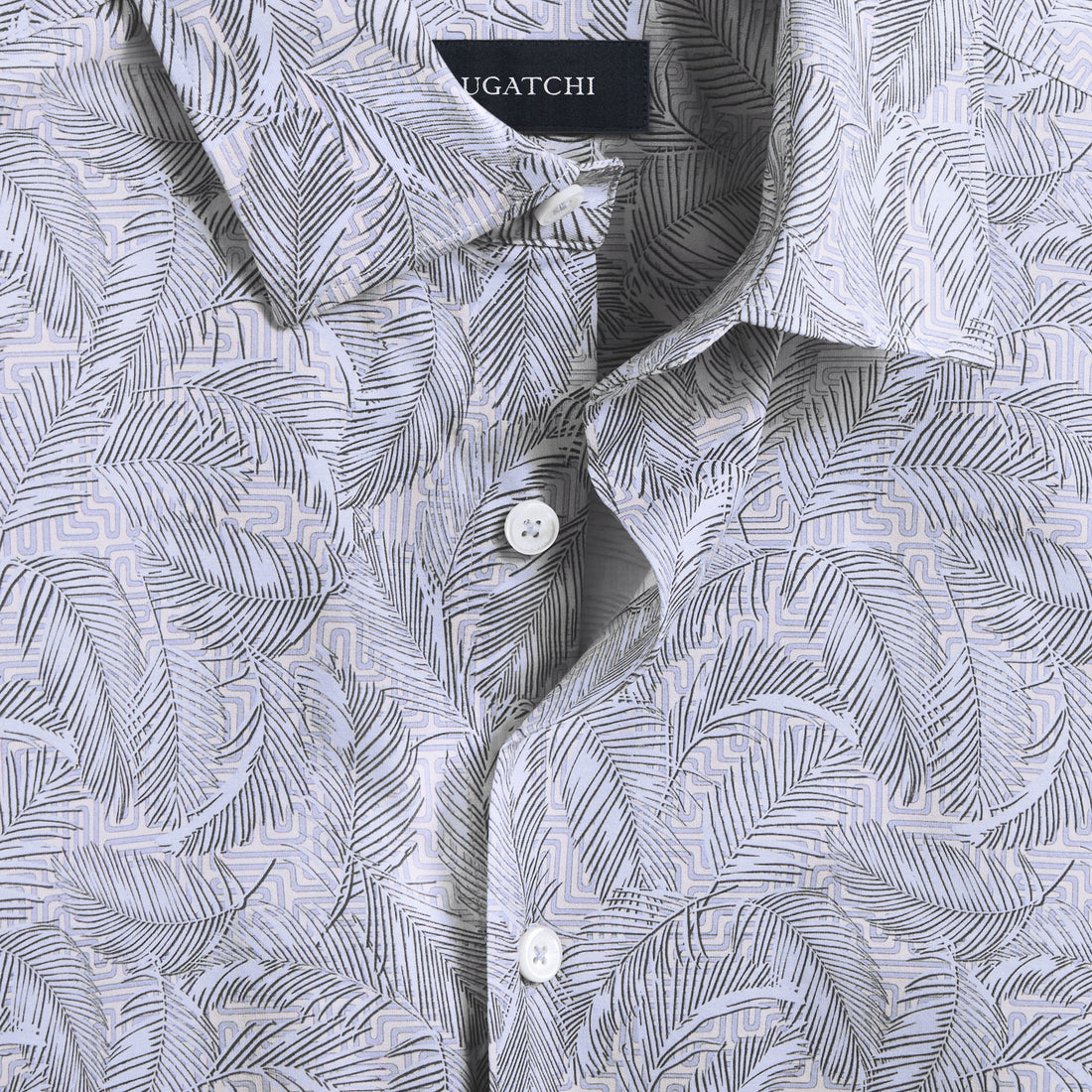 Milo Leaf Print OoohCotton Short Sleeve Shirt