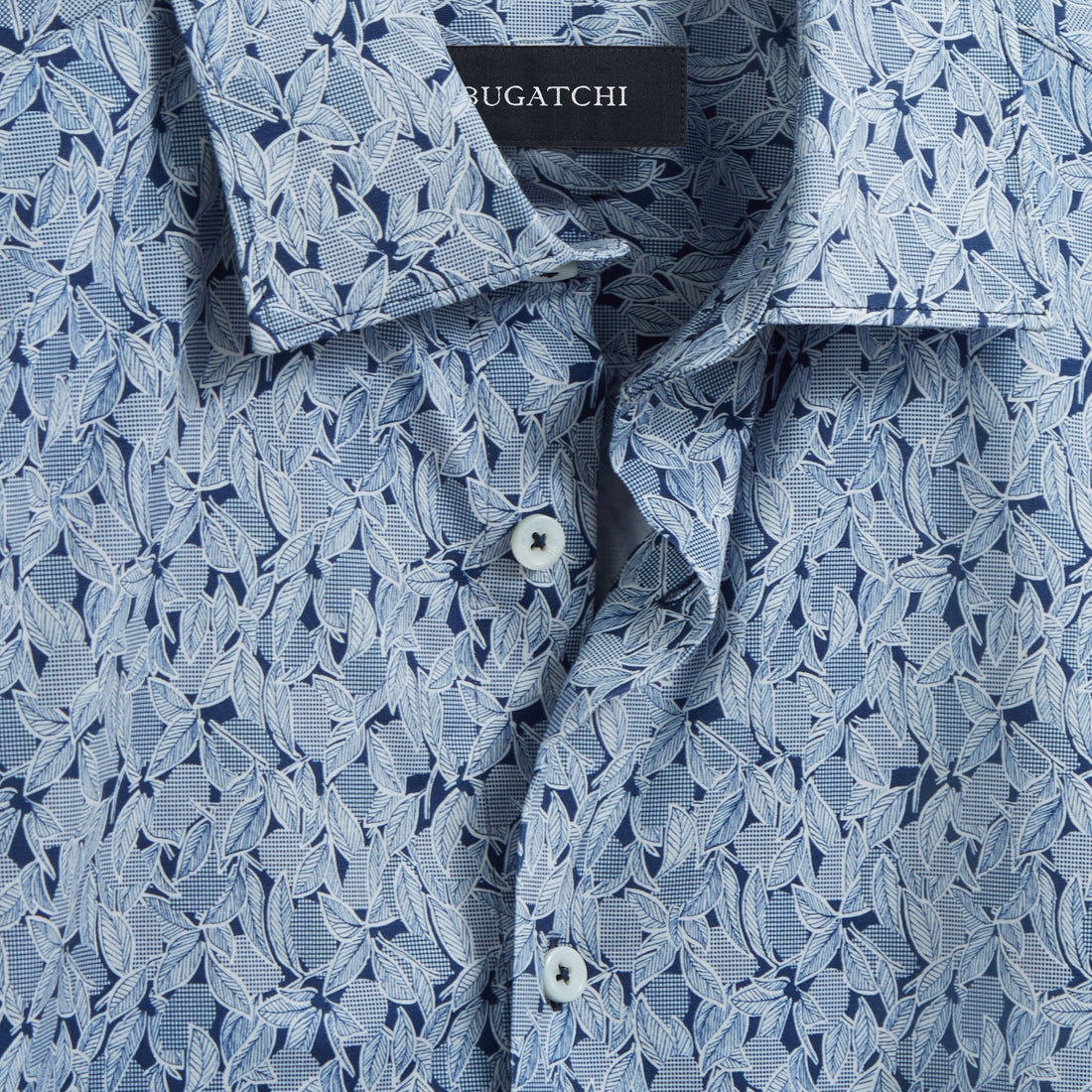 Miles Leaf Print OoohCotton Short Sleeve Shirt