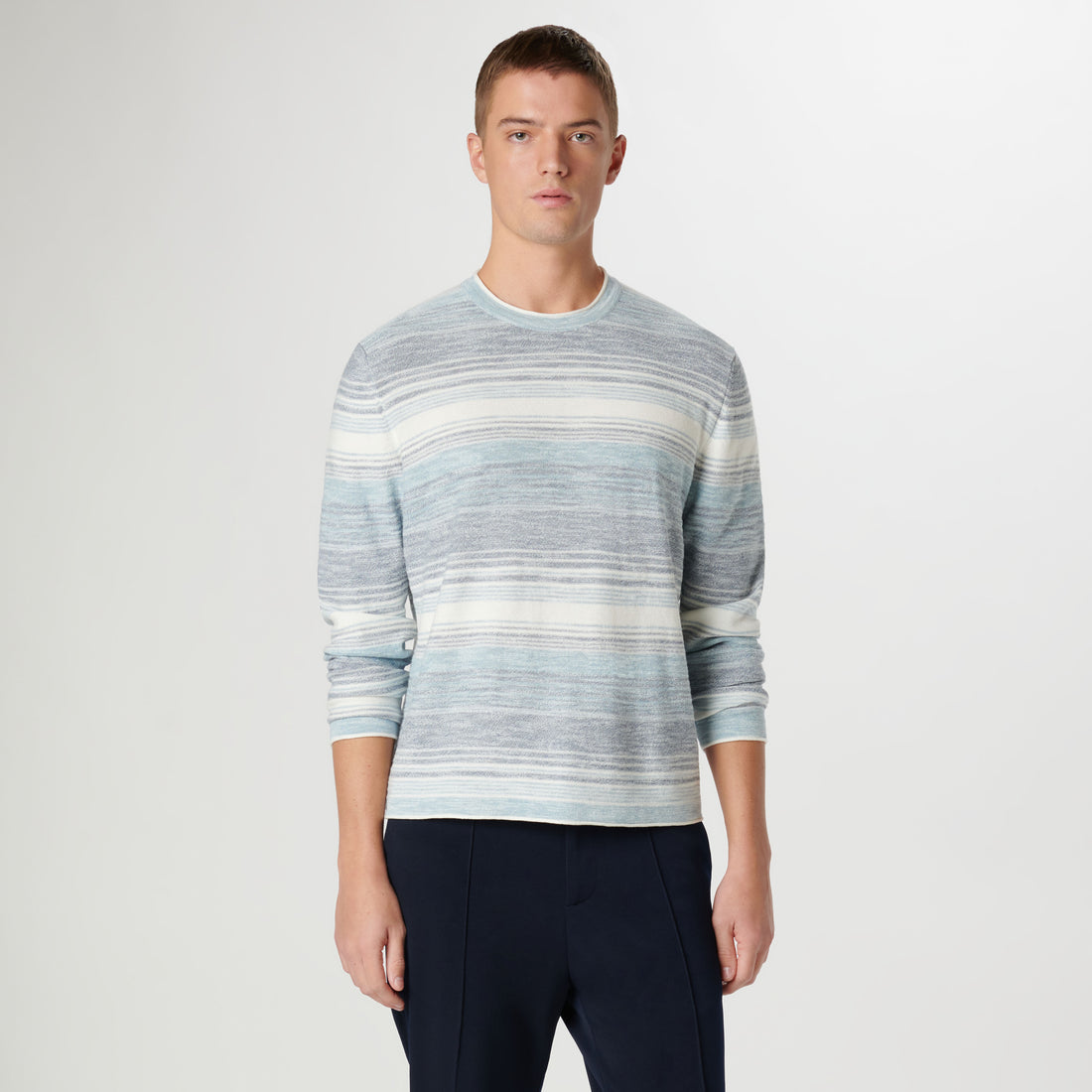 Ombre Stripe Crew Neck Sweater