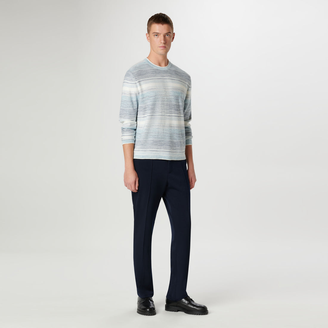 Ombre Stripe Crew Neck Sweater