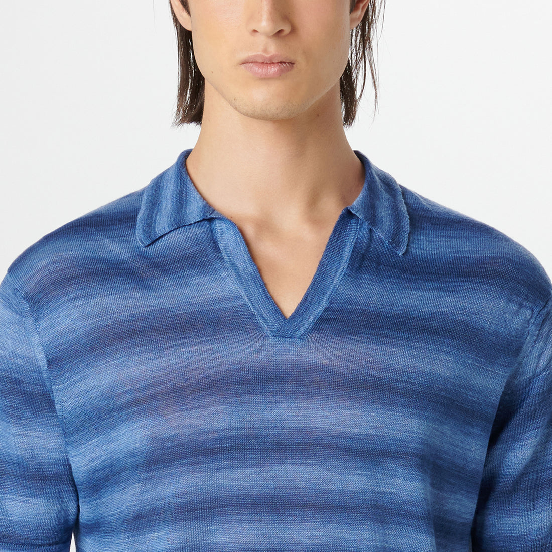 Heather Striped Short Sleeved Johnny Sweater