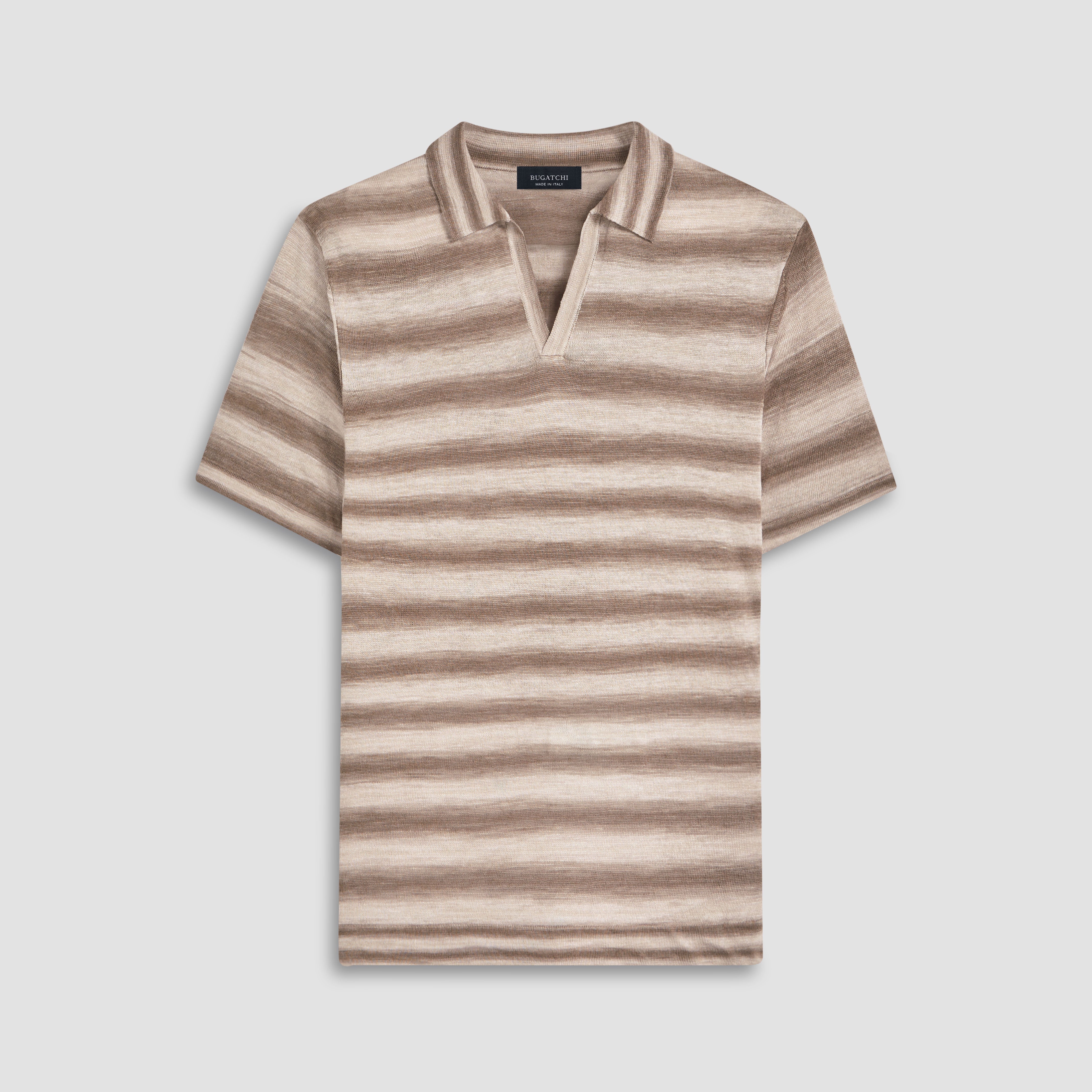 Heather Striped Short Sleeved Johnny Sweater – BUGATCHI